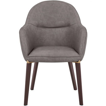 Elias Dining Chair Upholstered in Leather Velvet and Powder Coated Legs - Elax Furniture