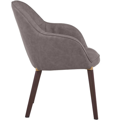 Elias Dining Chair Upholstered in Leather Velvet and Powder Coated Legs - Elax Furniture