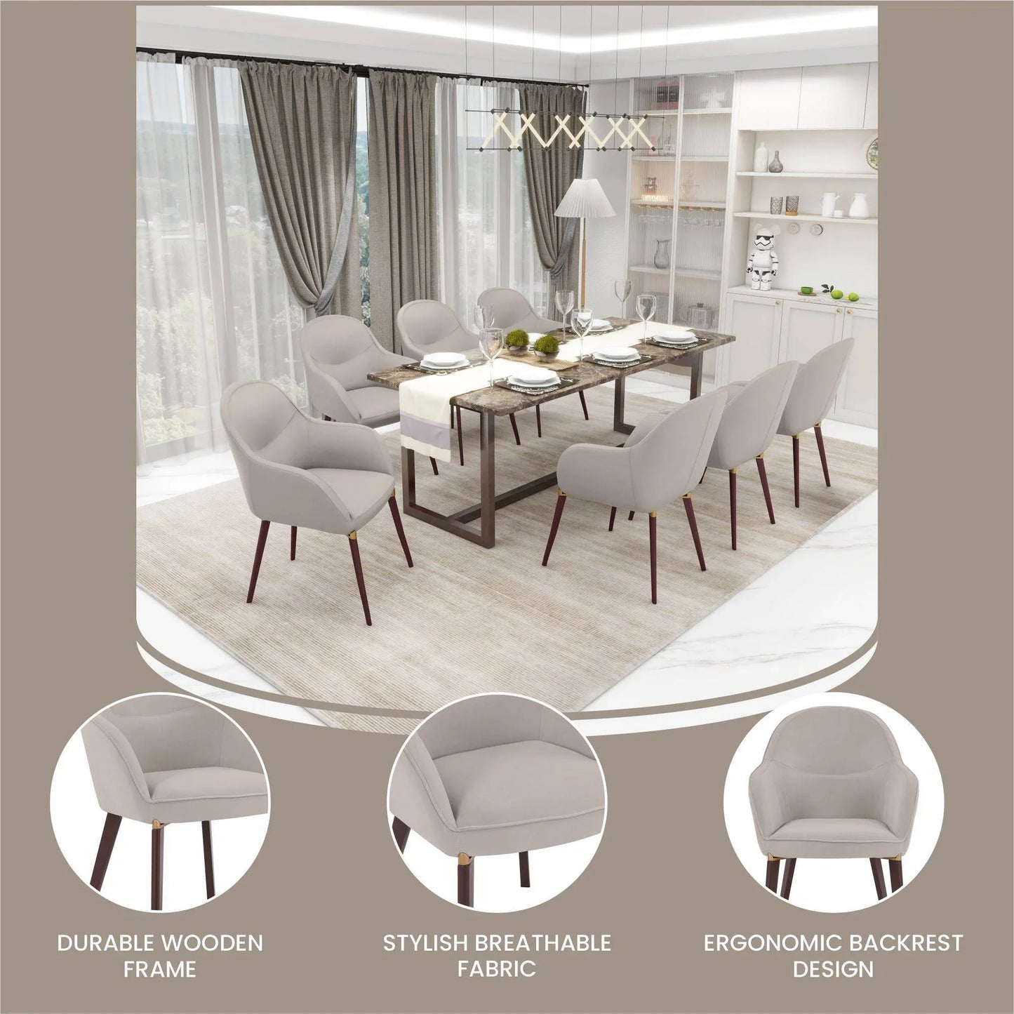 Elias Dining Chair Upholstered in Leather Velvet and Powder Coated Legs - Elax Furniture