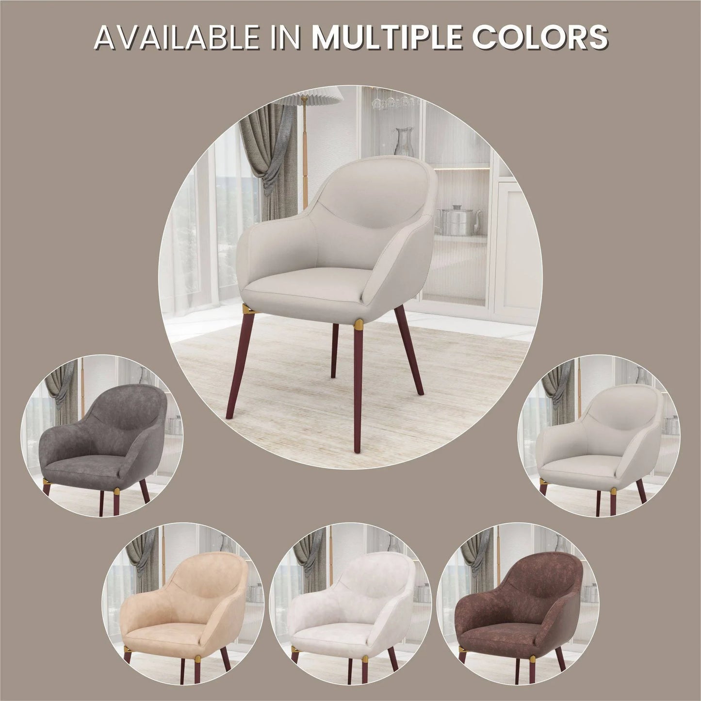 Elias Dining Chair Upholstered in Leather Velvet and Powder Coated Legs - Elax Furniture