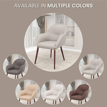 Elias Dining Chair Upholstered in Leather Velvet and Powder Coated Legs - Elax Furniture