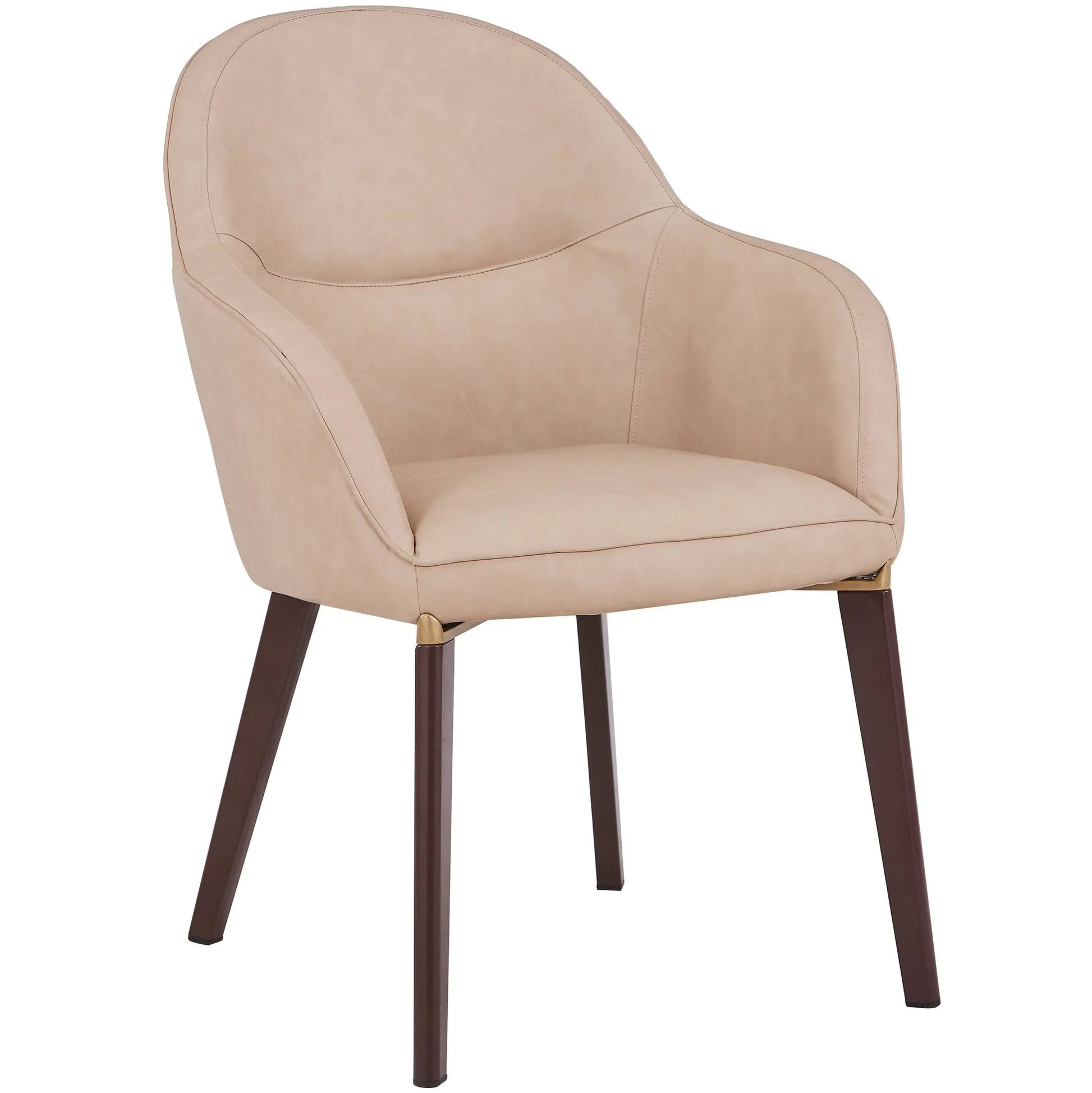Elias Dining Chair Upholstered in Leather Velvet and Powder Coated Legs - Elax Furniture