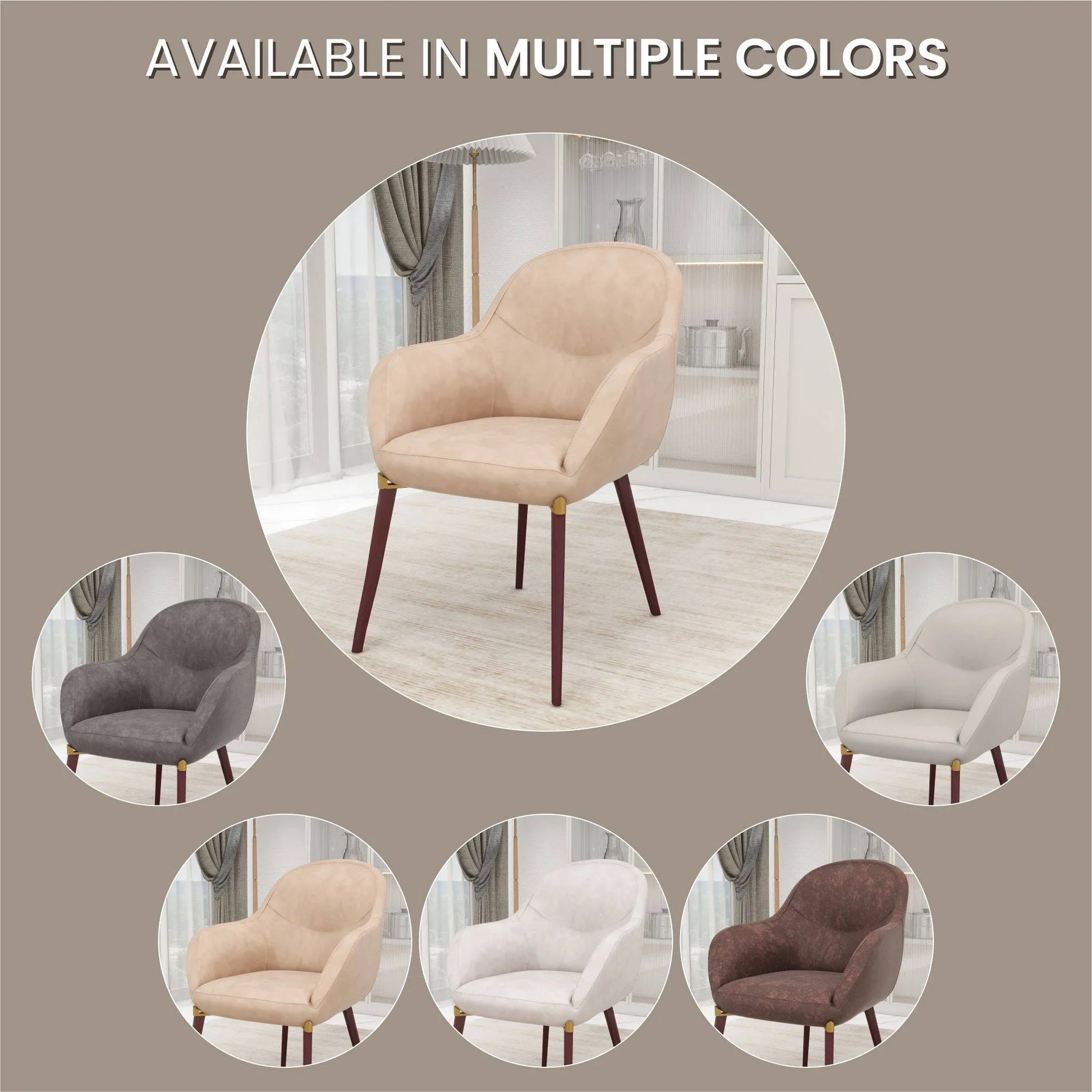 Elias Dining Chair Upholstered in Leather Velvet and Powder Coated Legs - Elax Furniture