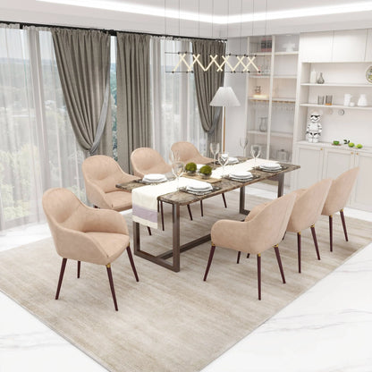 Elias Dining Chair Upholstered in Leather Velvet and Powder Coated Legs - Elax Furniture