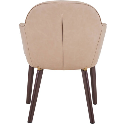Elias Dining Chair Upholstered in Leather Velvet and Powder Coated Legs - Elax Furniture