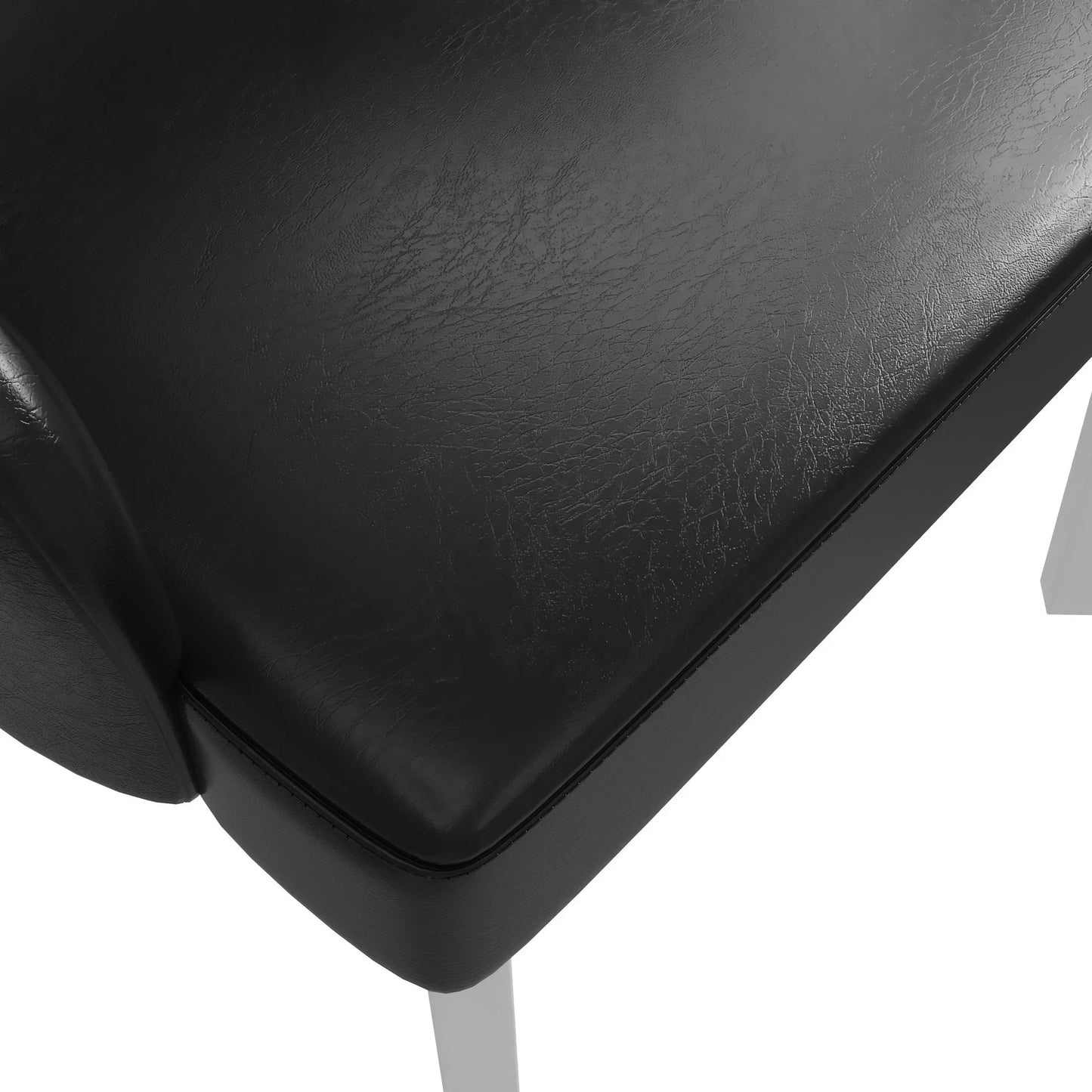Ethos Leather Dining Chairs with Curved Open Back in Rubberwood - Elax Furniture