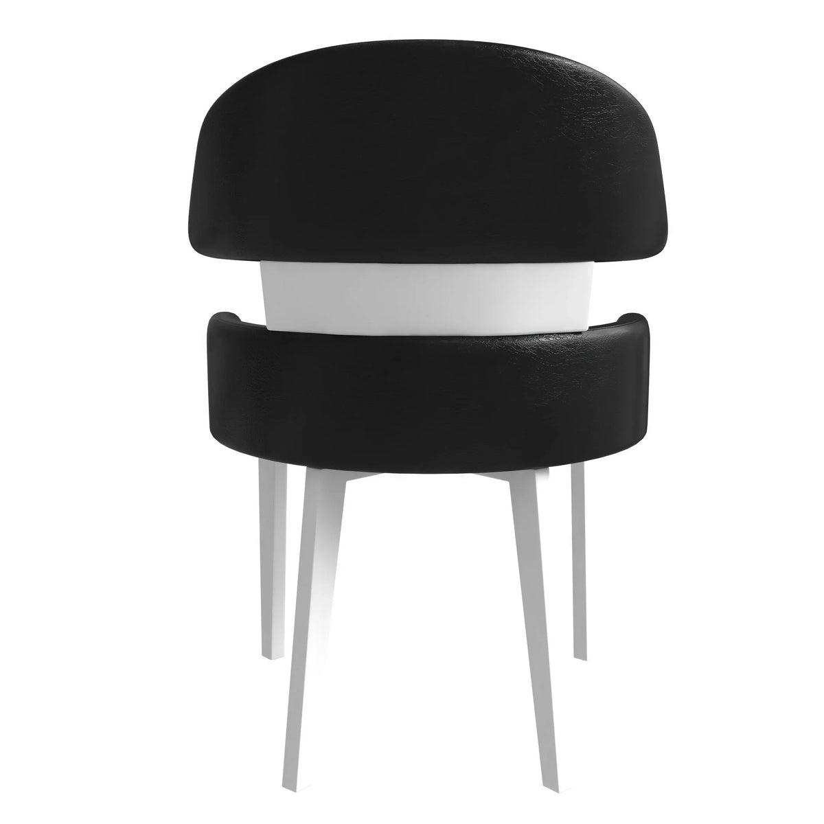 Ethos Leather Dining Chairs with Curved Open Back in Rubberwood - Elax Furniture