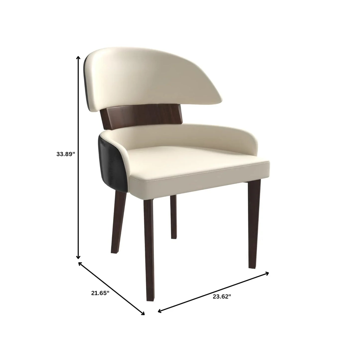 Ethos Leather Dining Chairs with Curved Open Back in Rubberwood - Elax Furniture