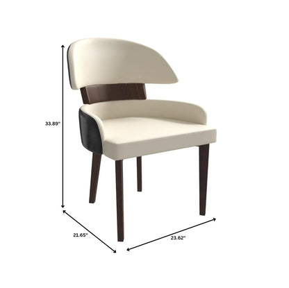 Ethos Leather Dining Chairs with Curved Open Back in Rubberwood - Elax Furniture
