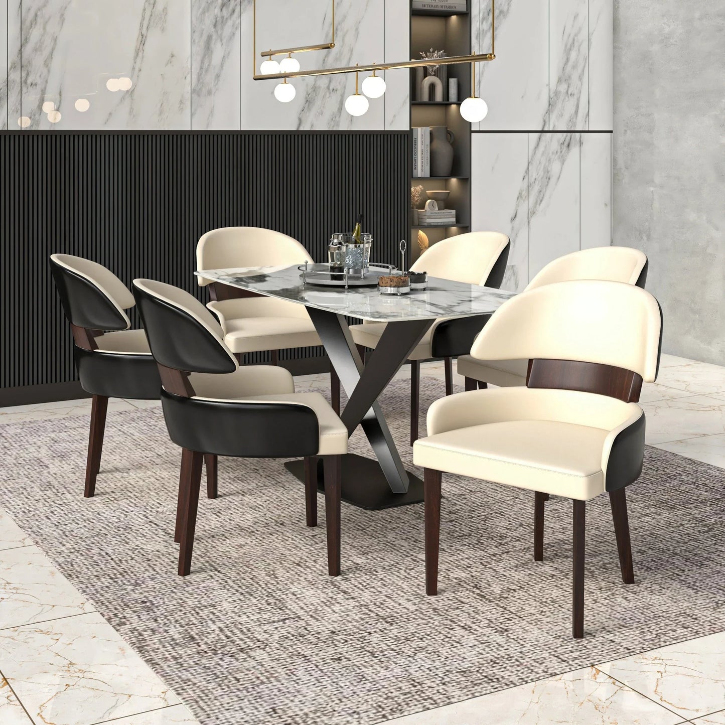Ethos Leather Dining Chairs with Curved Open Back in Rubberwood - Elax Furniture