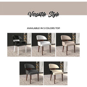 Ethos Leather Dining Chairs with Curved Open Back in Rubberwood - Elax Furniture