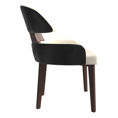 Ethos Leather Dining Chairs with Curved Open Back in Rubberwood - Elax Furniture