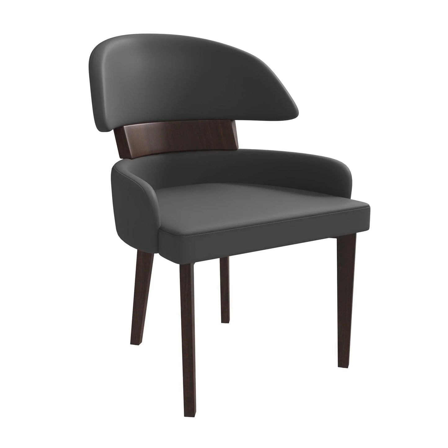 Ethos Leather Dining Chairs with Curved Open Back in Rubberwood - Elax Furniture