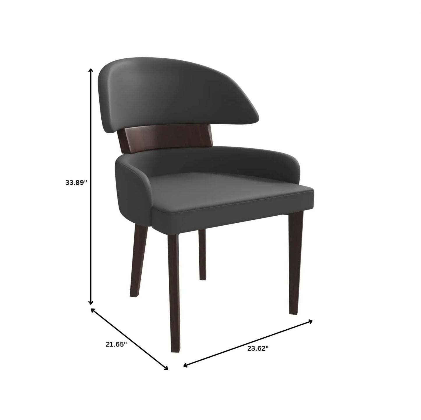 Ethos Leather Dining Chairs with Curved Open Back in Rubberwood - Elax Furniture