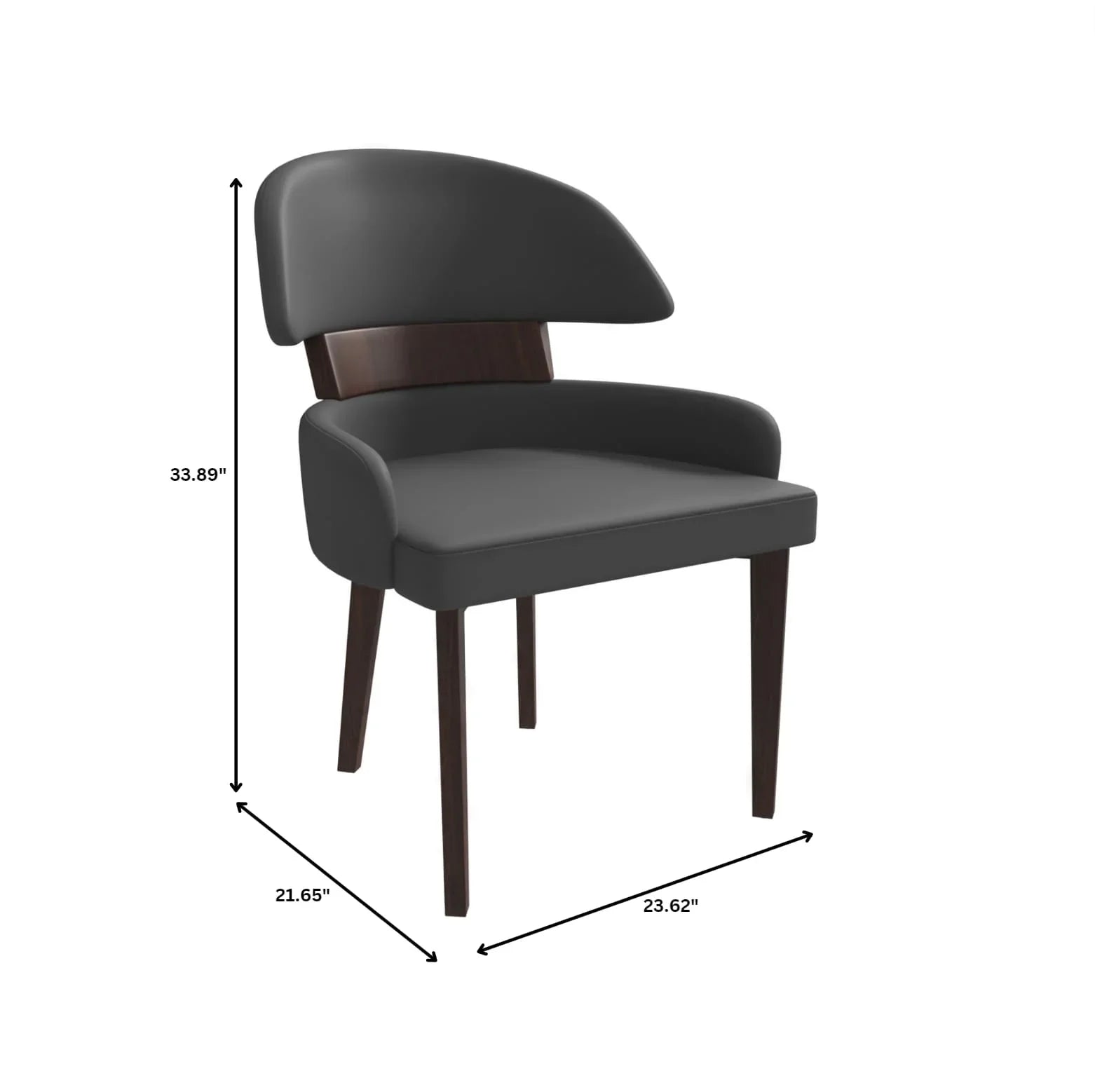 Ethos Leather Dining Chairs with Curved Open Back in Rubberwood - Elax Furniture