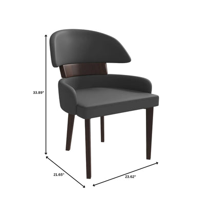 Ethos Leather Dining Chairs with Curved Open Back in Rubberwood - Elax Furniture