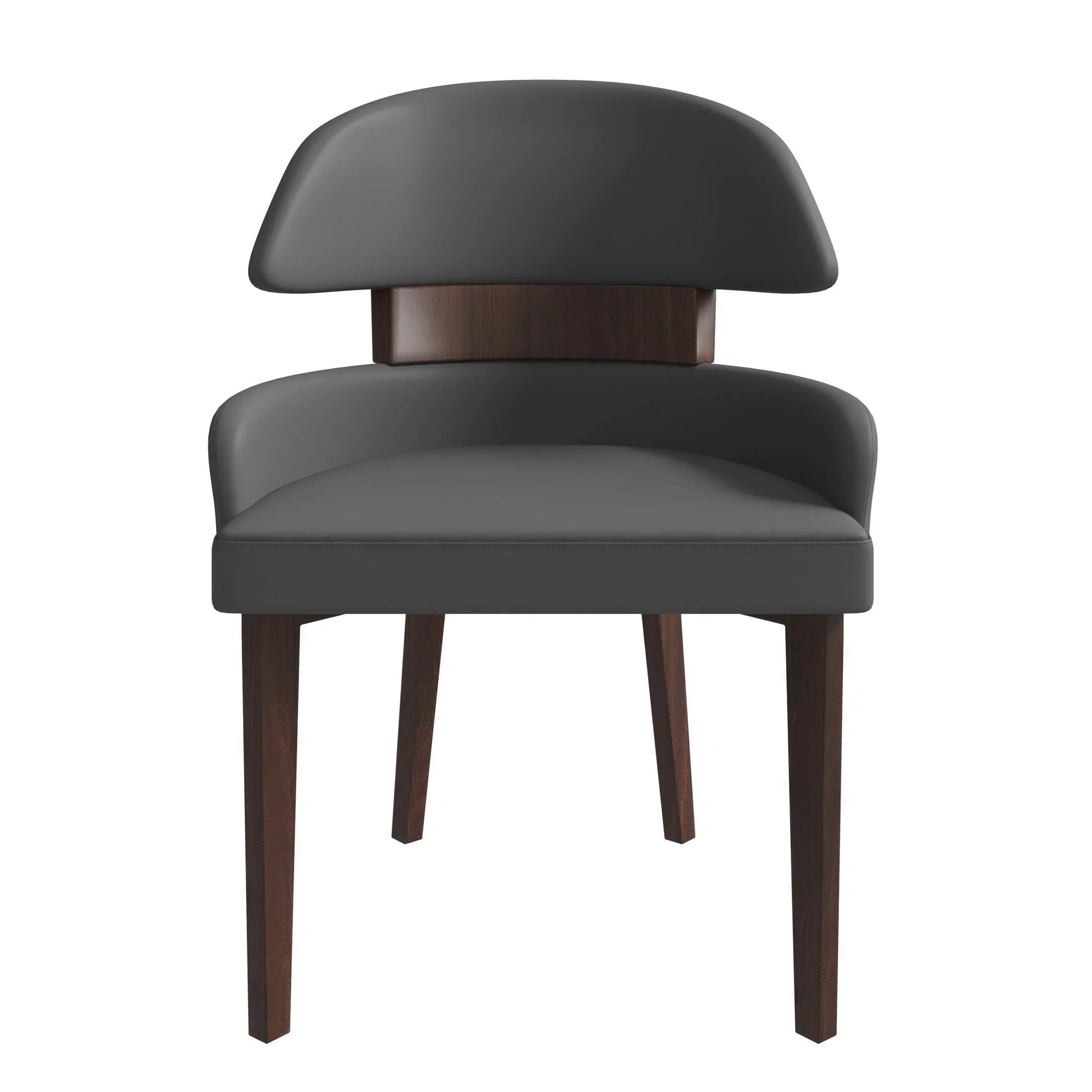 Ethos Leather Dining Chairs with Curved Open Back in Rubberwood - Elax Furniture