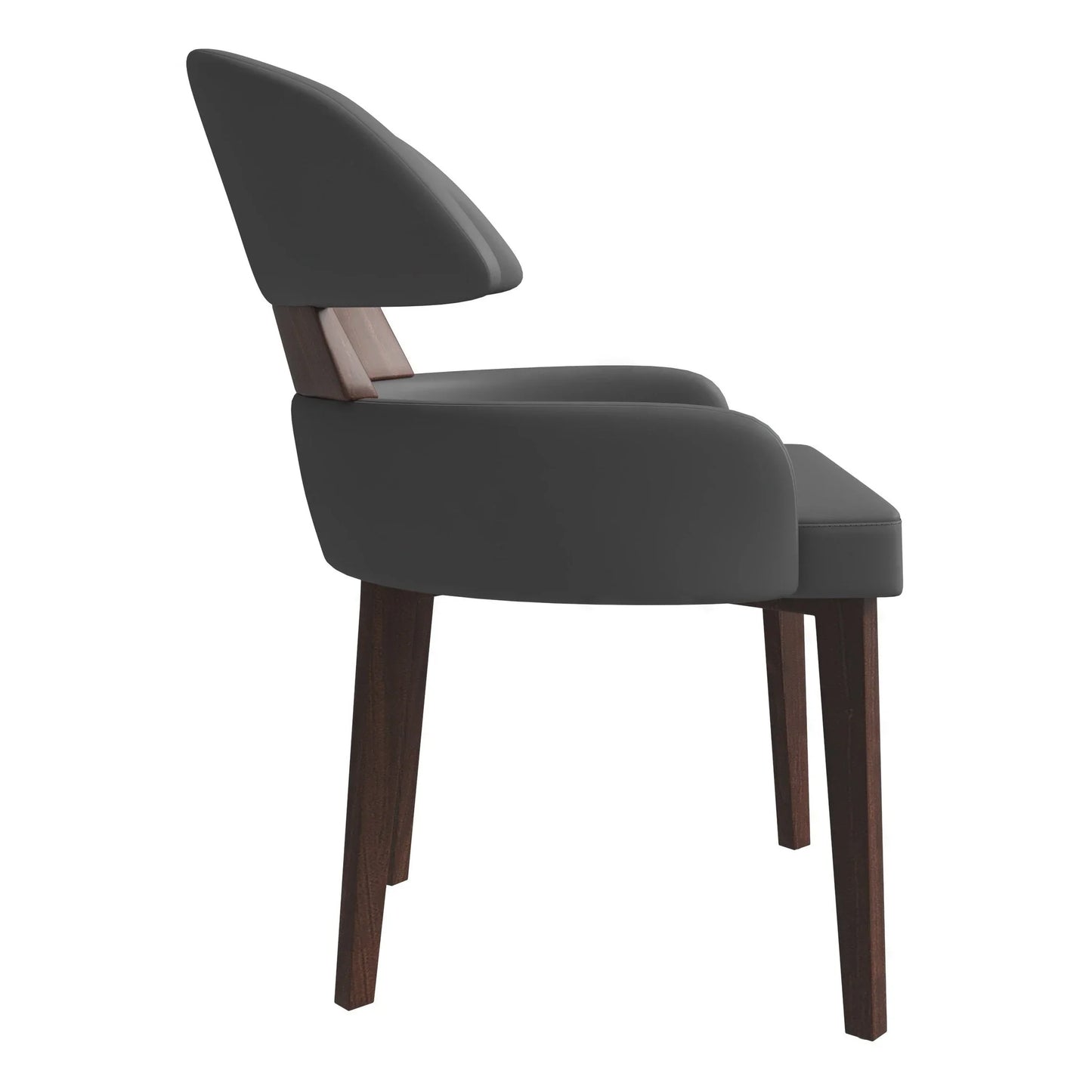 Ethos Leather Dining Chairs with Curved Open Back in Rubberwood - Elax Furniture