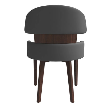 Ethos Leather Dining Chairs with Curved Open Back in Rubberwood - Elax Furniture