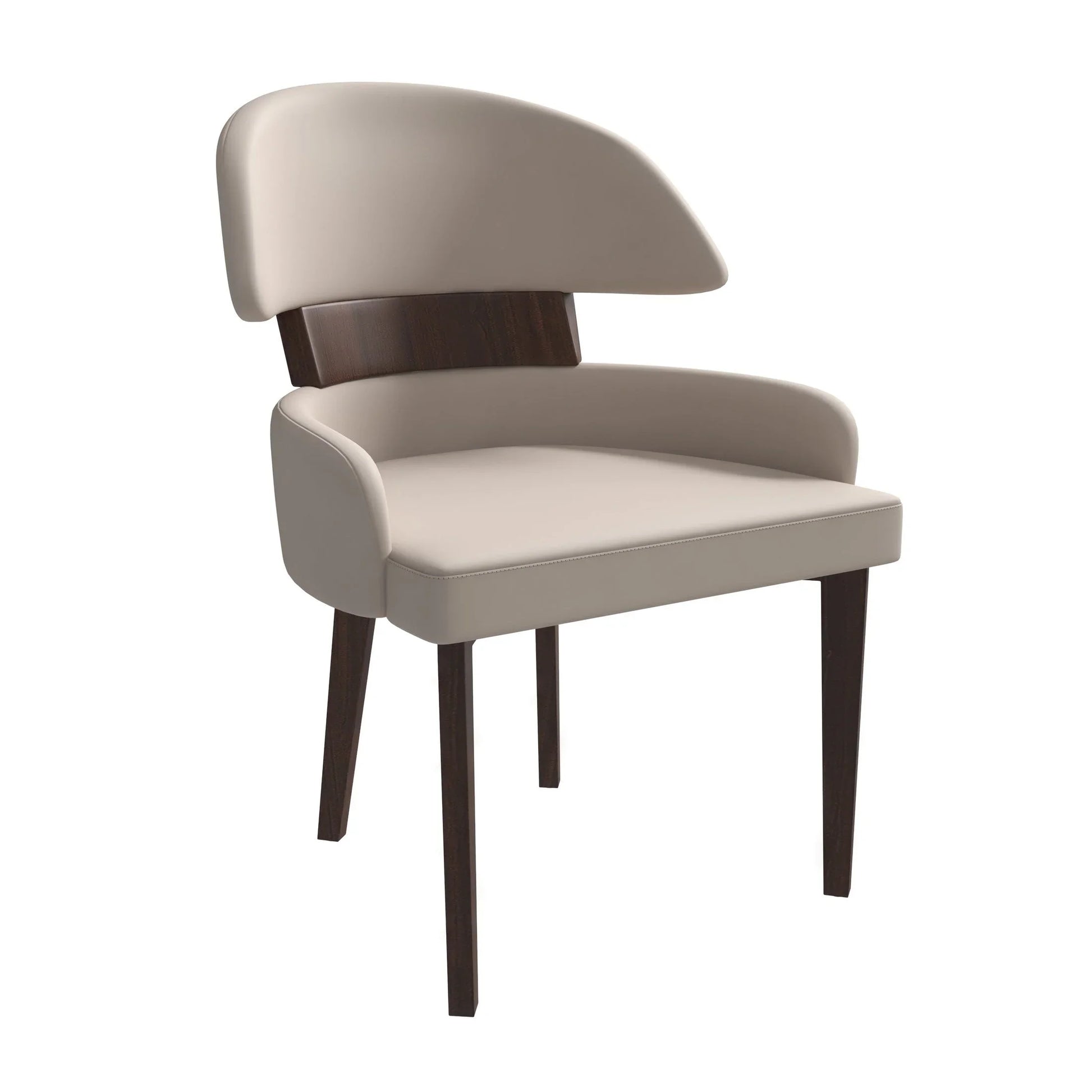 Ethos Leather Dining Chairs with Curved Open Back in Rubberwood - Elax Furniture