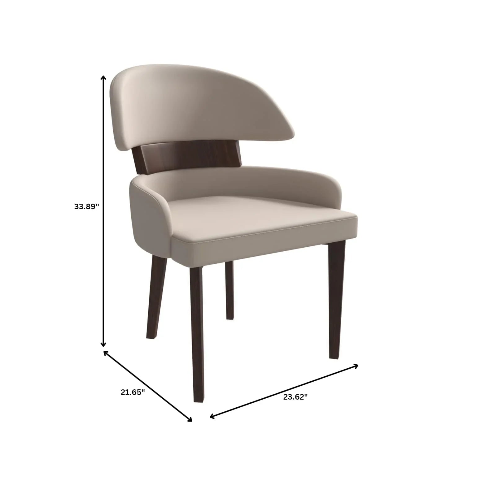 Ethos Leather Dining Chairs with Curved Open Back in Rubberwood - Elax Furniture