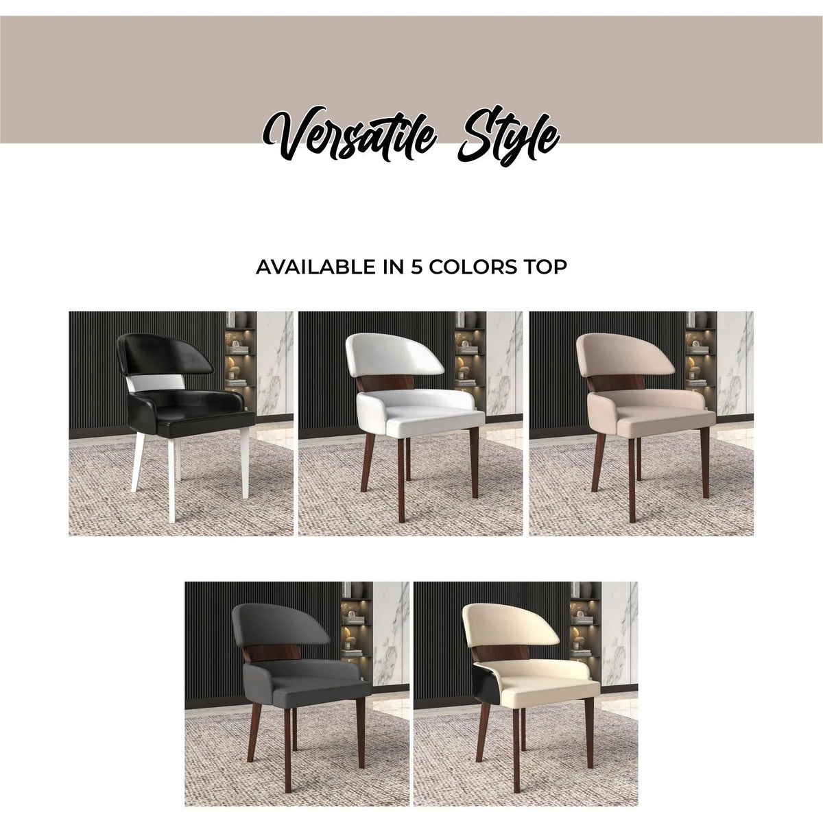 Ethos Leather Dining Chairs with Curved Open Back in Rubberwood - Elax Furniture