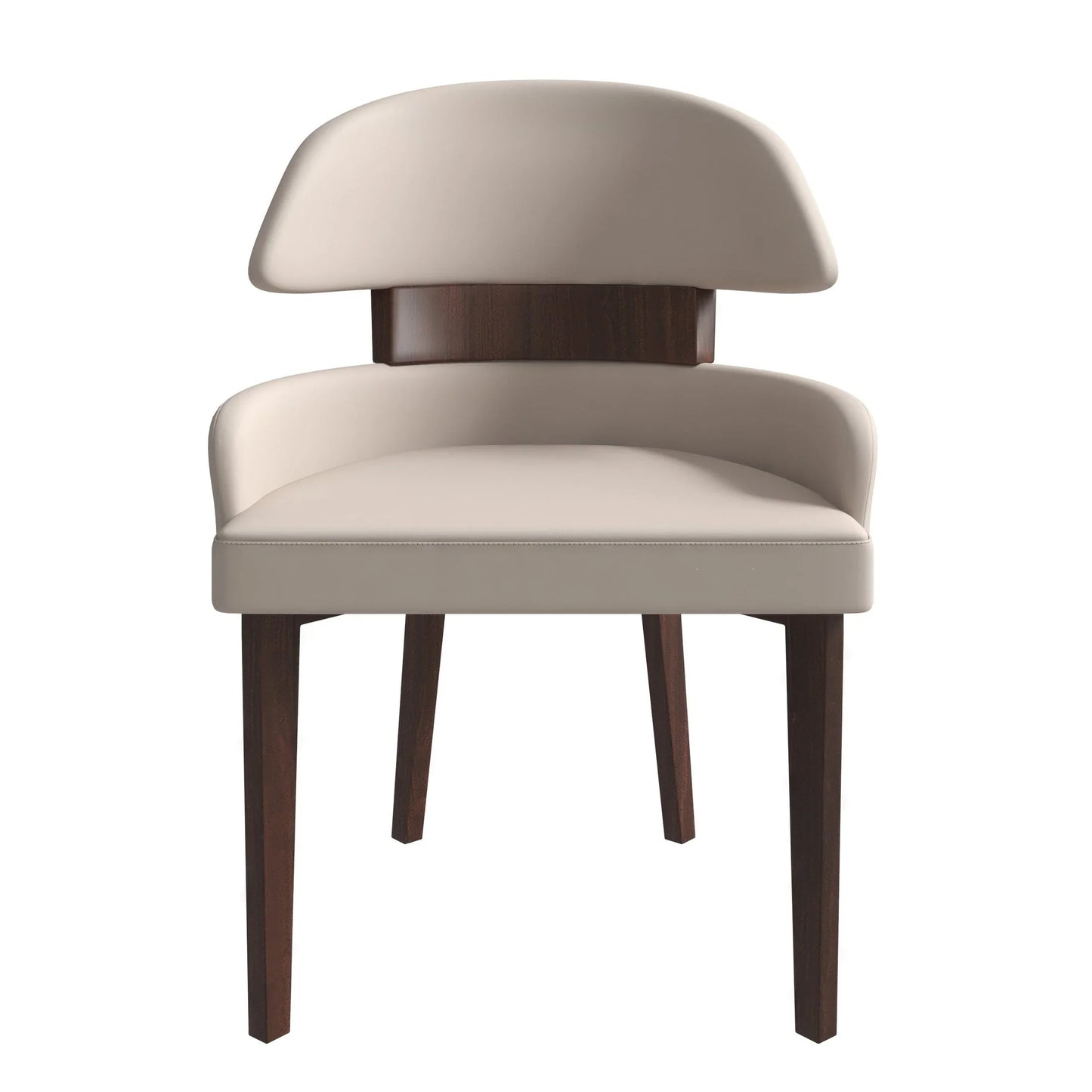 Ethos Leather Dining Chairs with Curved Open Back in Rubberwood - Elax Furniture