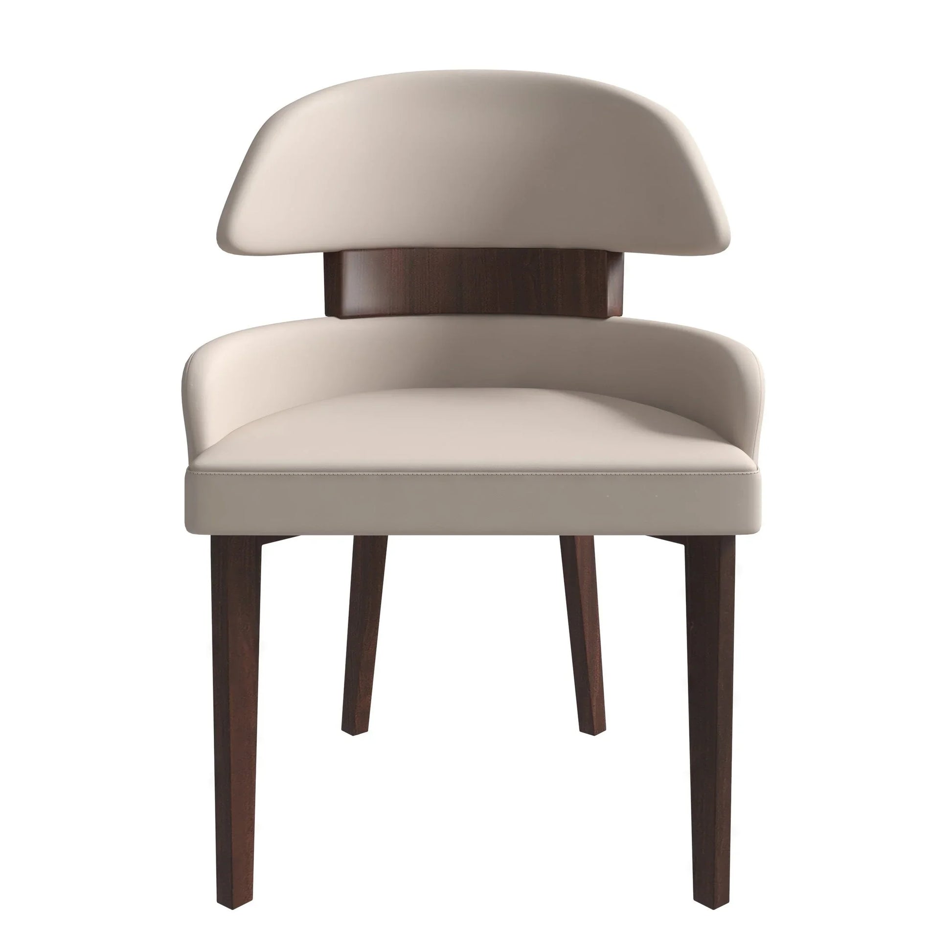 Ethos Leather Dining Chairs with Curved Open Back in Rubberwood - Elax Furniture