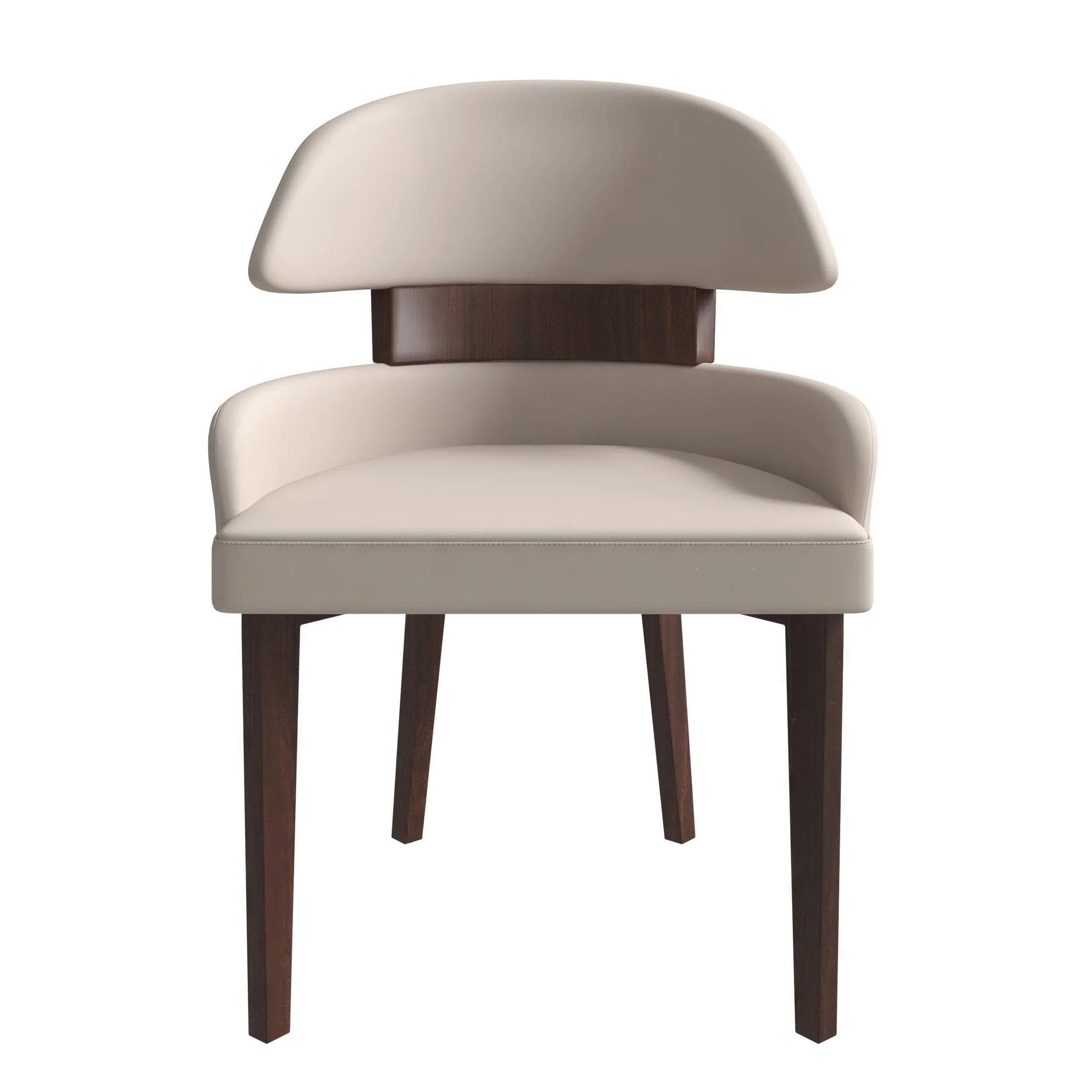 Ethos Leather Dining Chairs with Curved Open Back in Rubberwood - Elax Furniture