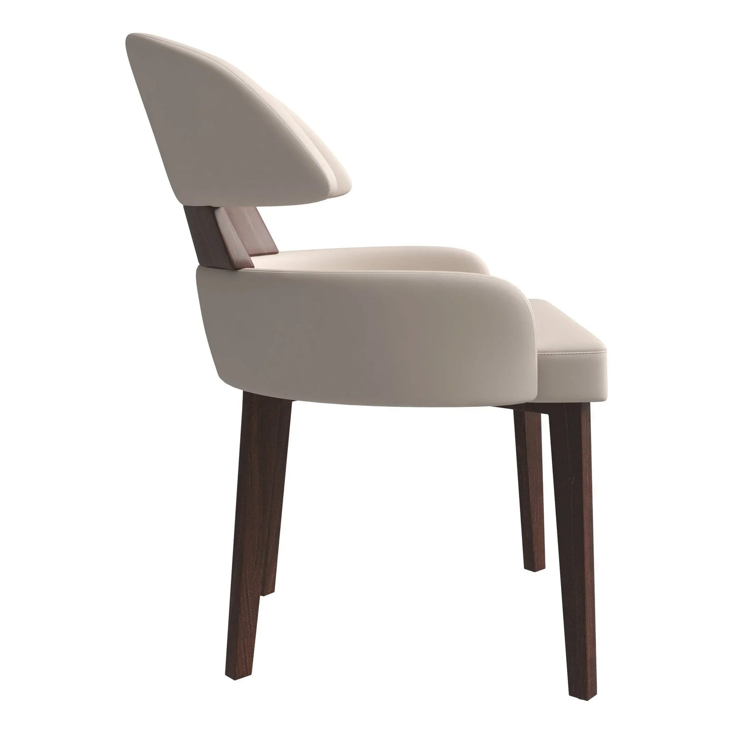 Ethos Leather Dining Chairs with Curved Open Back in Rubberwood - Elax Furniture