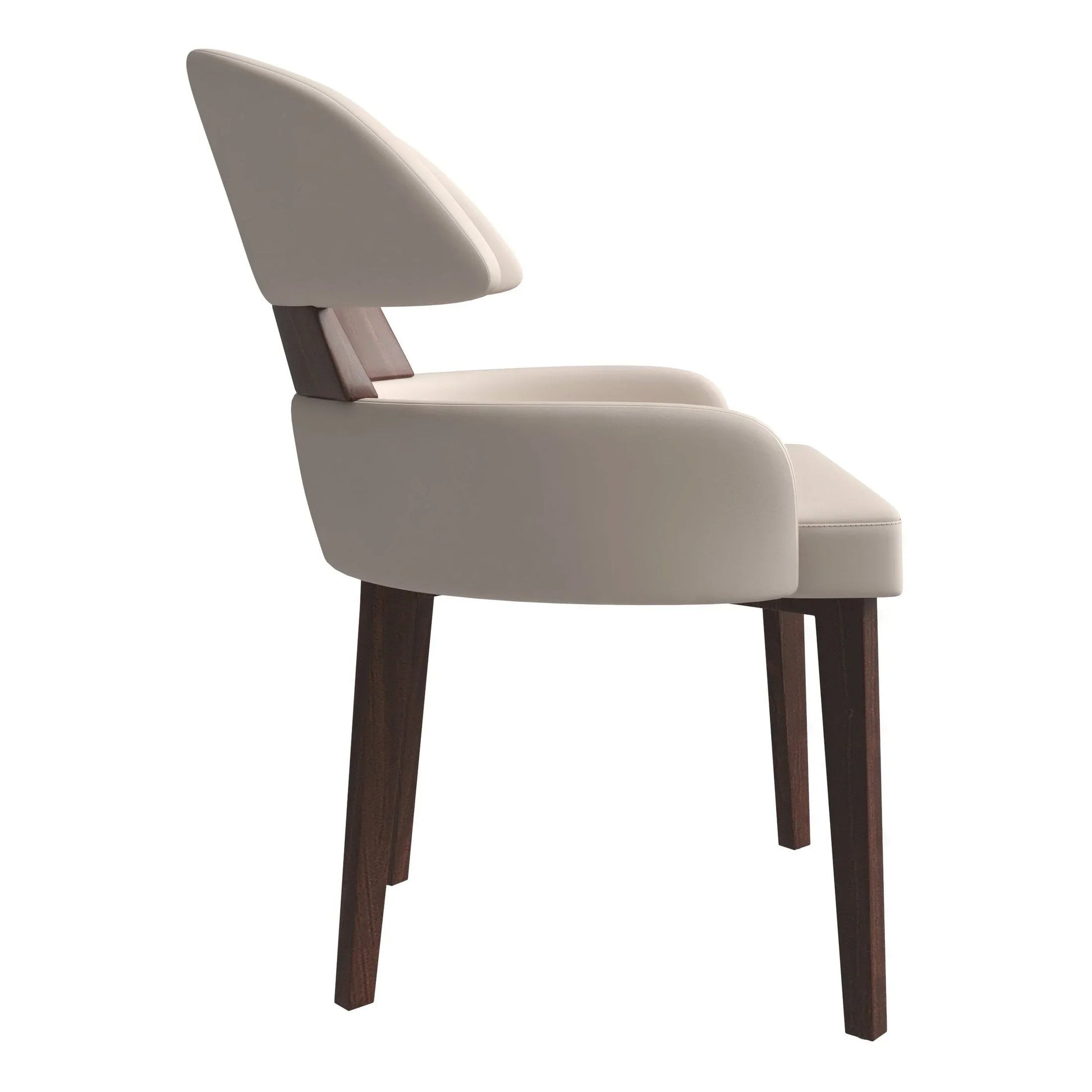 Ethos Leather Dining Chairs with Curved Open Back in Rubberwood - Elax Furniture