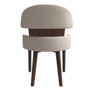 Ethos Leather Dining Chairs with Curved Open Back in Rubberwood - Elax Furniture