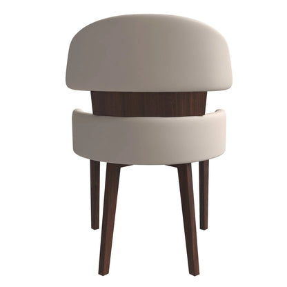 Ethos Leather Dining Chairs with Curved Open Back in Rubberwood - Elax Furniture