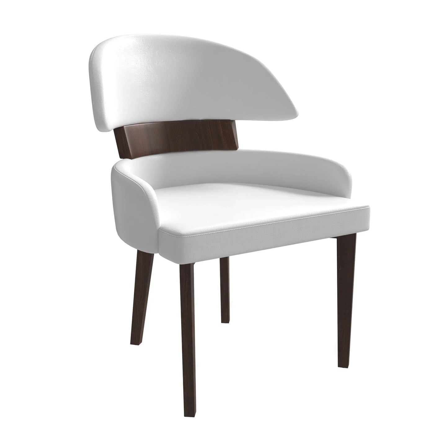 Ethos Leather Dining Chairs with Curved Open Back in Rubberwood - Elax Furniture