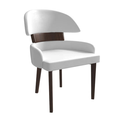 Ethos Leather Dining Chairs with Curved Open Back in Rubberwood - Elax Furniture