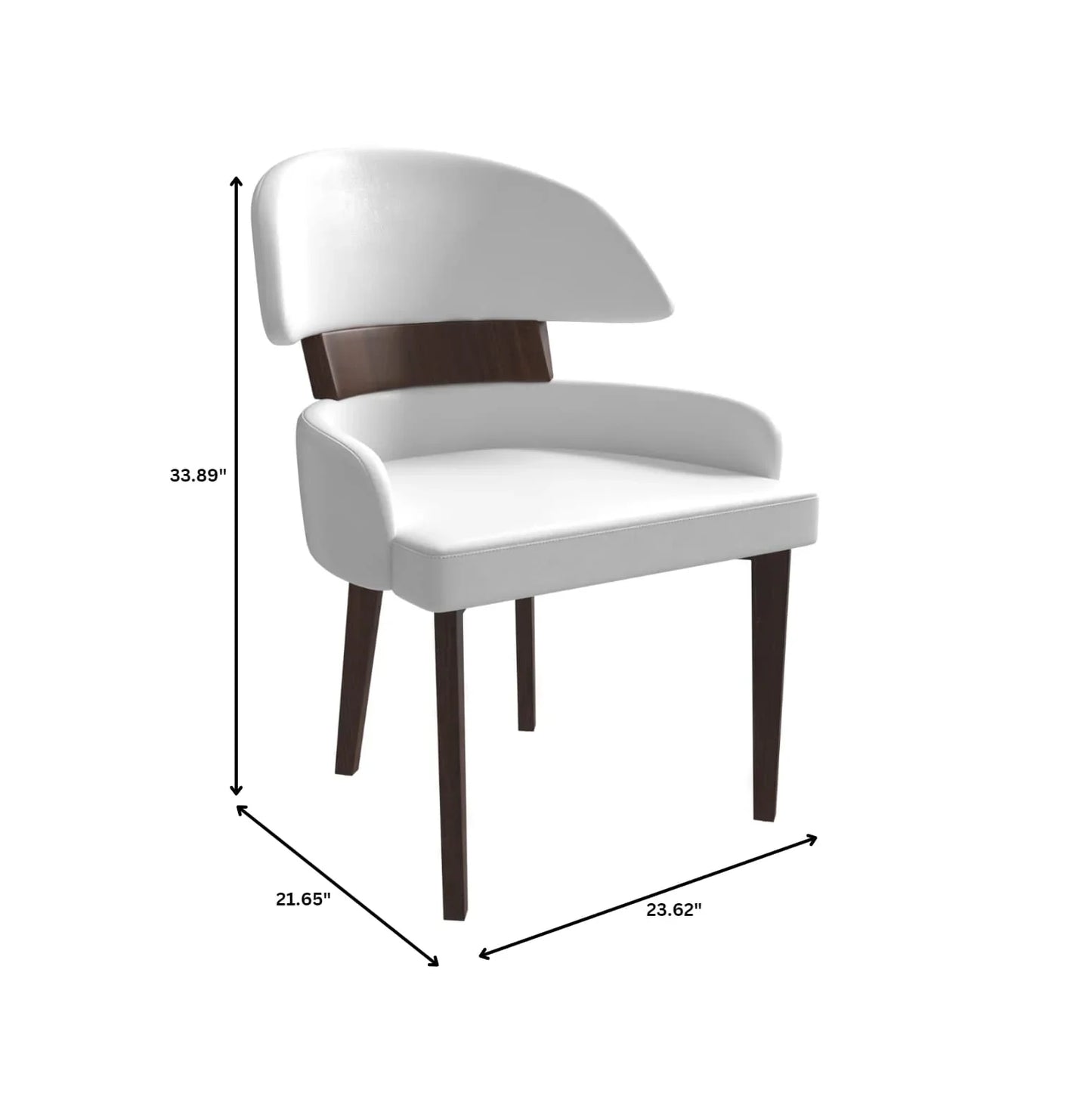 Ethos Leather Dining Chairs with Curved Open Back in Rubberwood - Elax Furniture