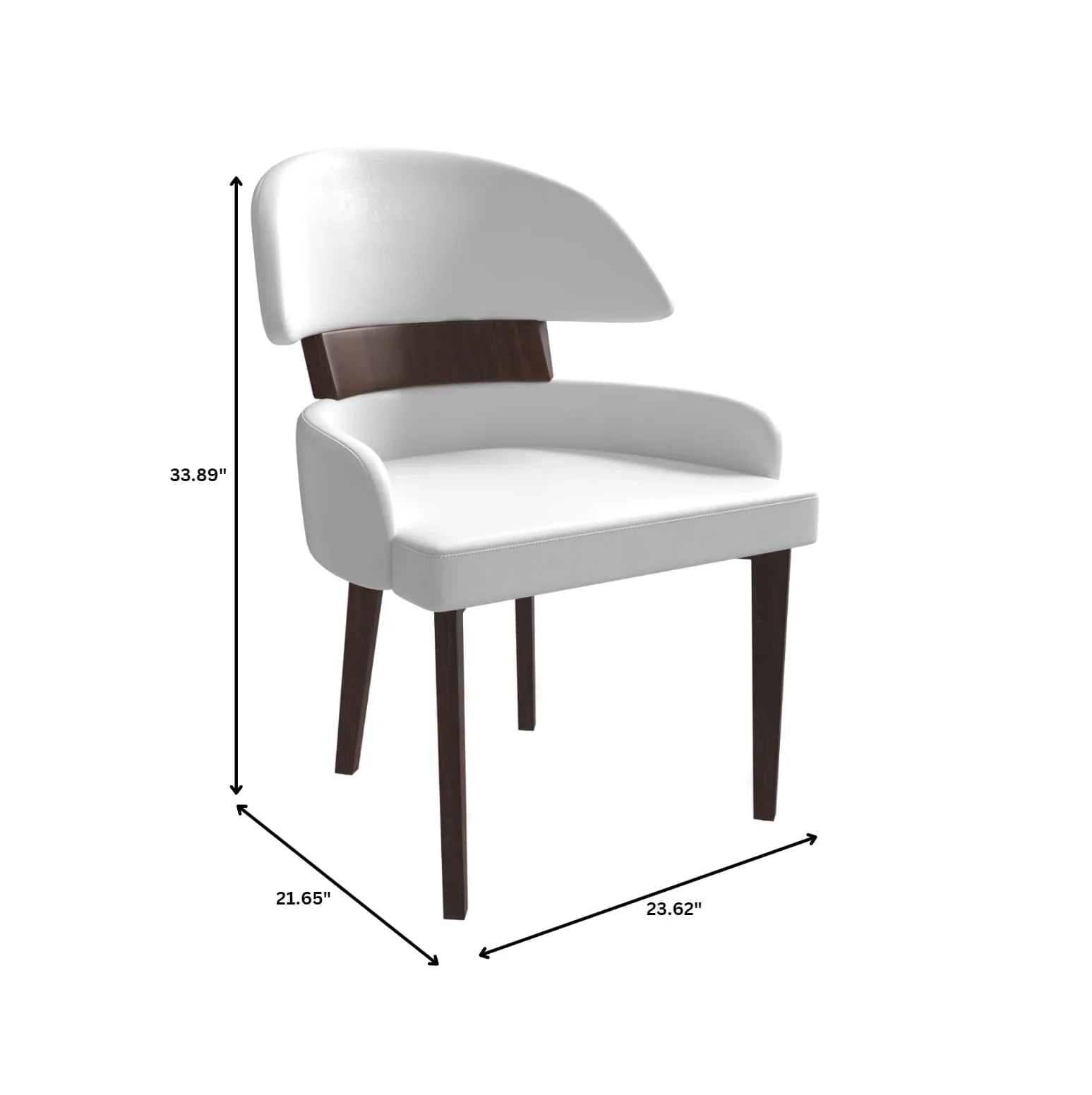 Ethos Leather Dining Chairs with Curved Open Back in Rubberwood - Elax Furniture