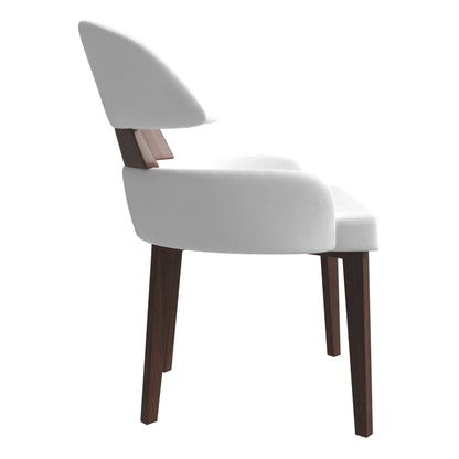 Ethos Leather Dining Chairs with Curved Open Back in Rubberwood - Elax Furniture
