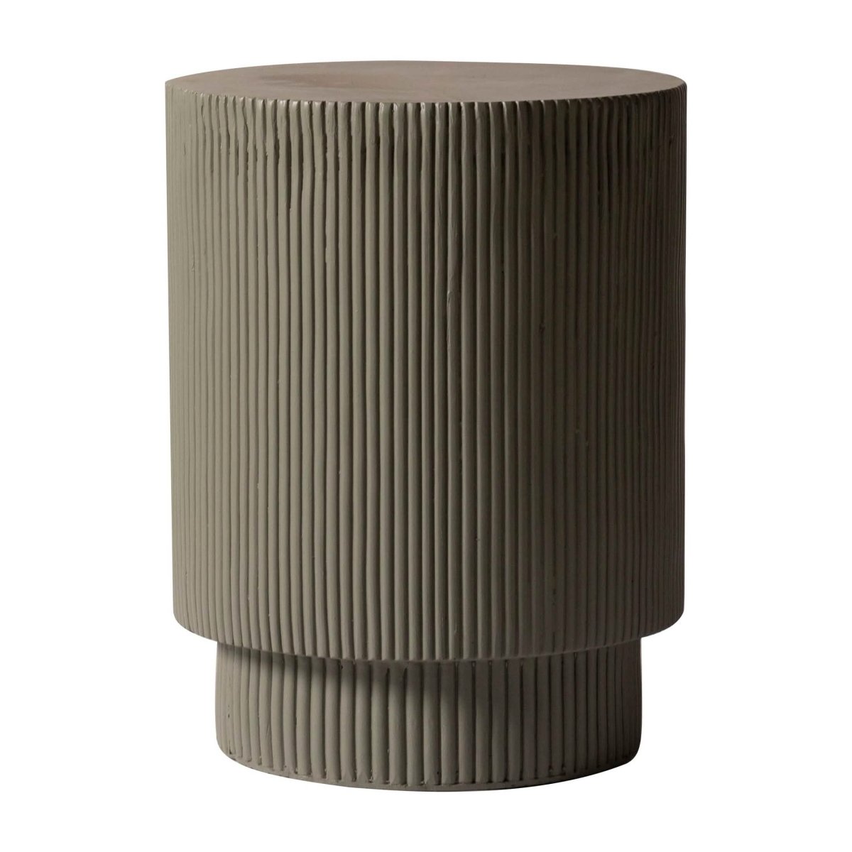 Eden Series Side Table in Fiberstone Round Accent Table for Home, Living Room, Indoor, and Outdoor Grey Side Table LeisureMod