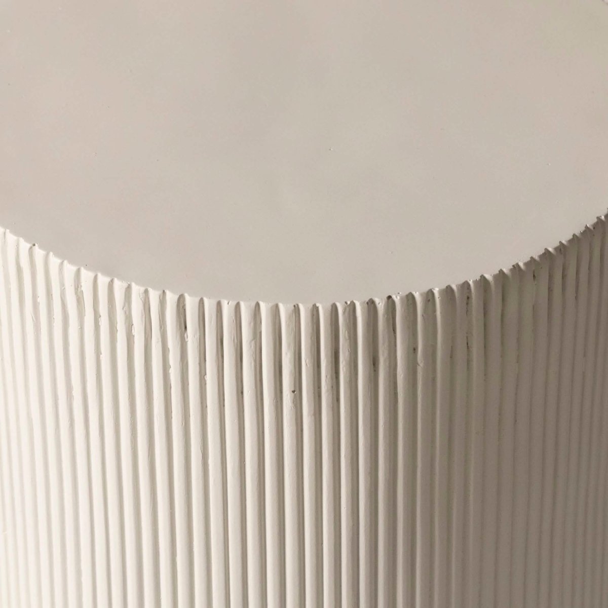 Eden Series Side Table in Fiberstone Round Accent Table for Home, Living Room, Indoor, and Outdoor White Side Table LeisureMod