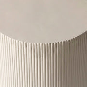 Eden Series Side Table in Fiberstone Round Accent Table for Home, Living Room, Indoor, and Outdoor White Side Table LeisureMod