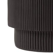 Eden Series Side Table in Fiberstone Round Accent Table for Home, Living Room, Indoor, and Outdoor Black Side Table LeisureMod