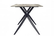 Elega Rectangular Dining Table with Sintered Stone/Glass Rectangular Top and Black Stainless Steel Base Sintered Stone 62 Inches Wide Deep Grey Dining Table Leisuremod