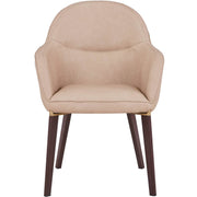 Elias Dining Chair Upholstered in Leather/Velvet and Powder Coated Legs Velvet Light Taupe Dining Chair Leisuremod