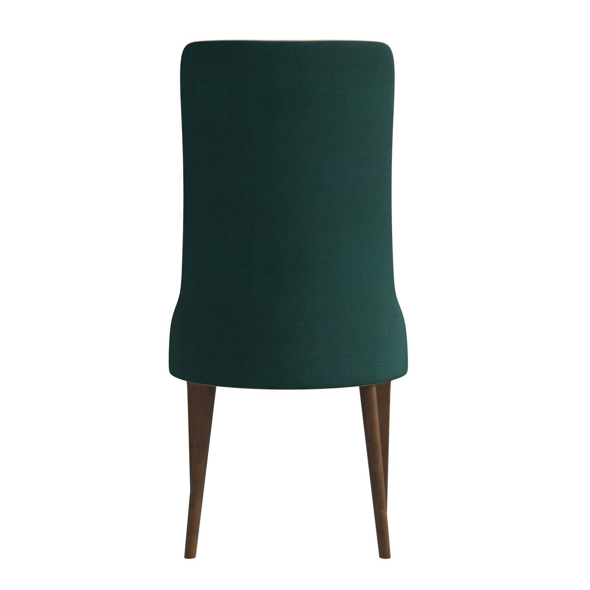 Elm Dining Chair with a Leather/Velvet Seat and a Two-Tone Color Design Backrest in Ash Wood Green Dining Chair Leisuremod
