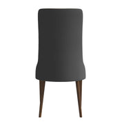 Elm Dining Chair with a Leather/Velvet Seat and a Two-Tone Color Design Backrest in Ash Wood Grey Dining Chair Leisuremod