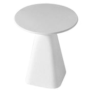 Elsie 18" Wide Circular Fiberstone Side Table with Powder-Coated Finish for Indoor/Outdoor Use White Side Table LeisureMod