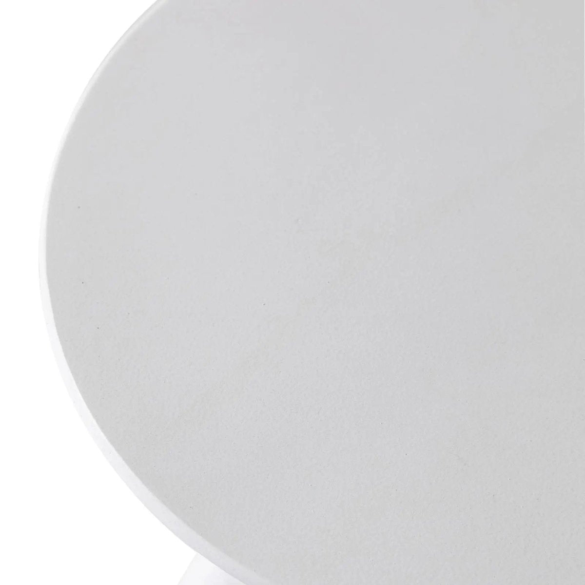 Elsie 18" Wide Circular Fiberstone Side Table with Powder-Coated Finish for Indoor/Outdoor Use White Side Table LeisureMod