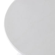 Elsie 18" Wide Circular Fiberstone Side Table with Powder-Coated Finish for Indoor/Outdoor Use White Side Table LeisureMod