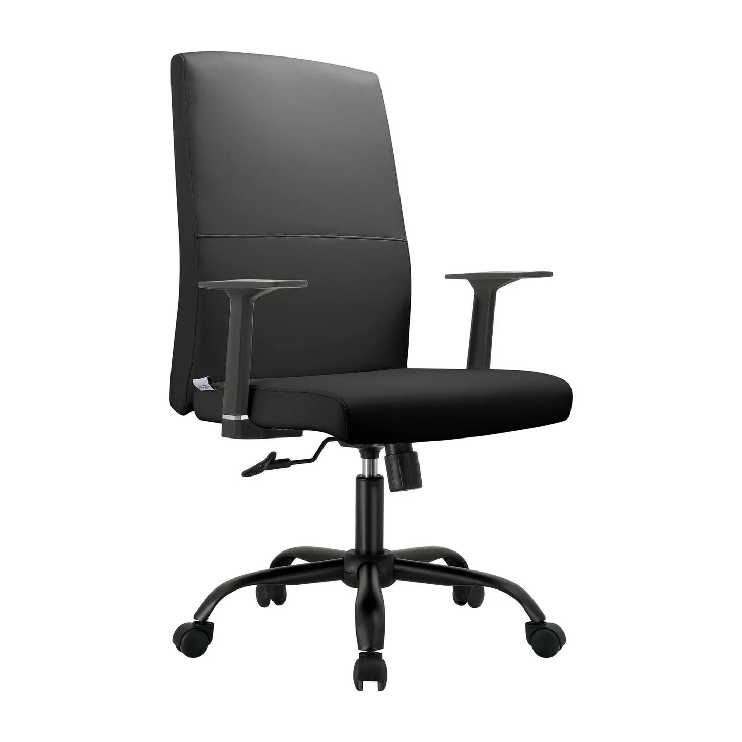 Evander Leather Office Chair in Aluminum with Adjustable Height and Swivel - Elax Furniture